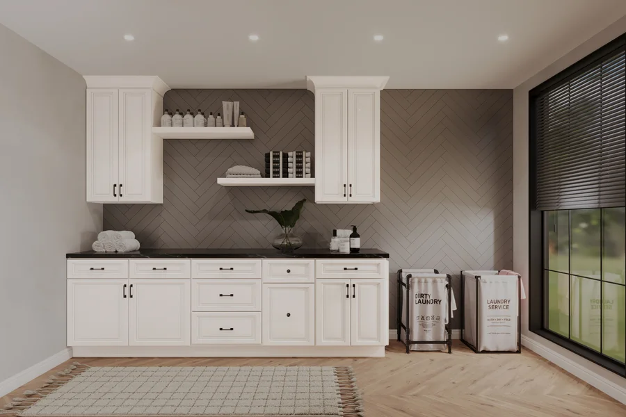 Aspen White framed cabinet door style