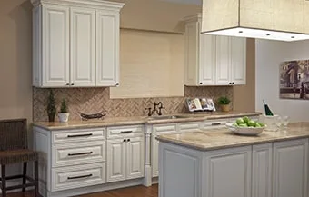 Charleston White framed cabinet door style
