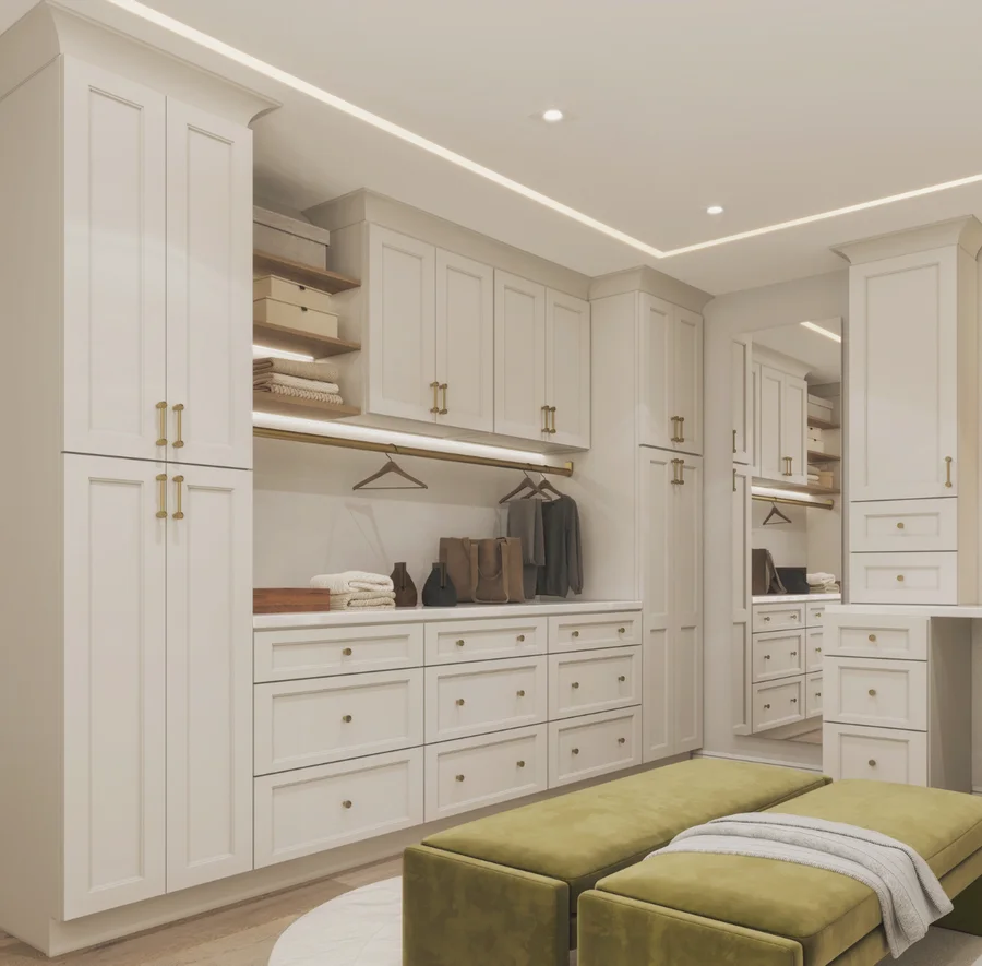 Double Dove White framed cabinet door style