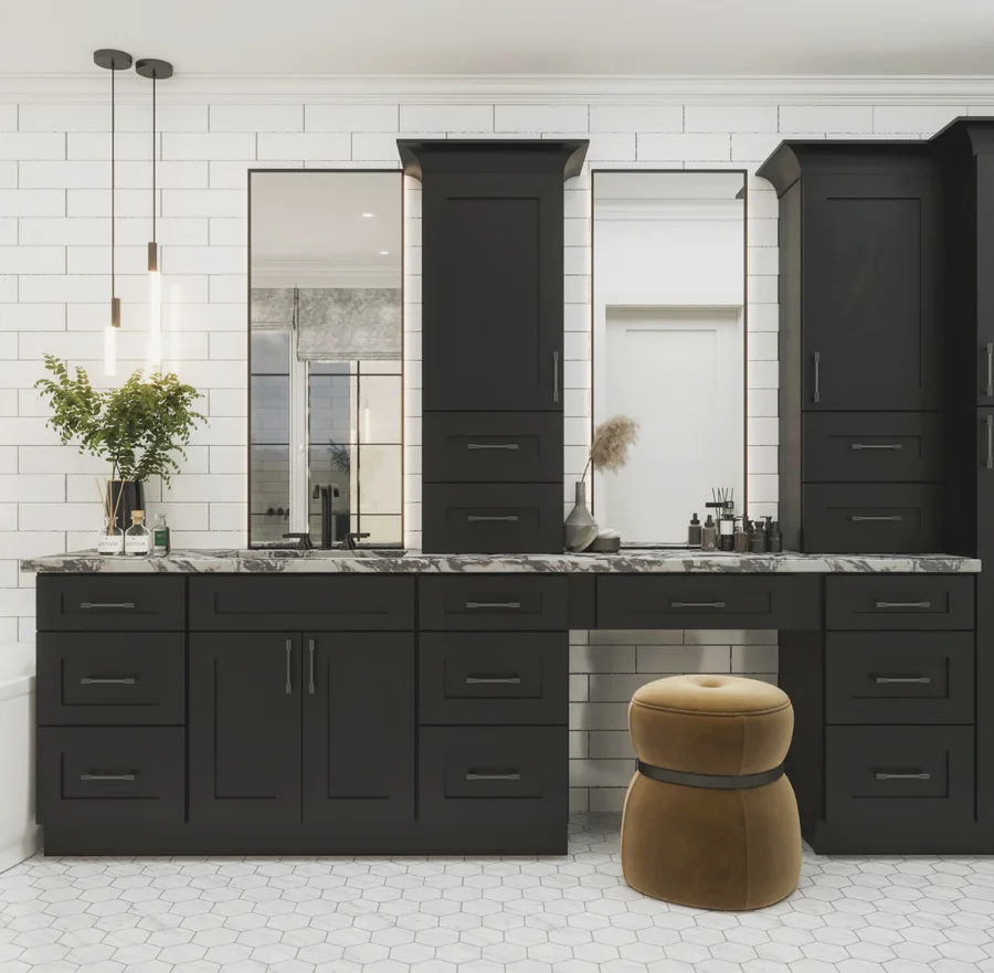 Iron Black framed cabinet door style