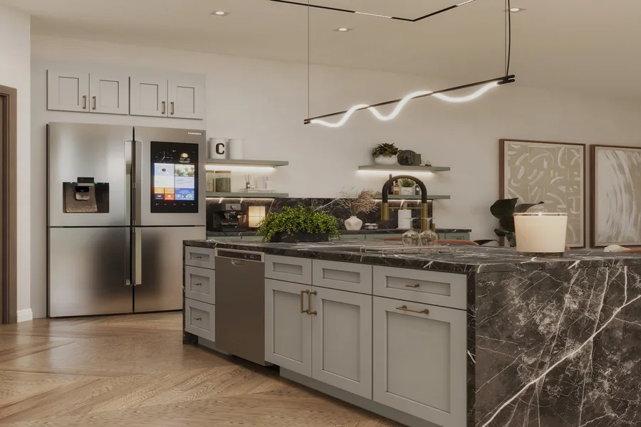 Lunar Gray framed cabinet door style