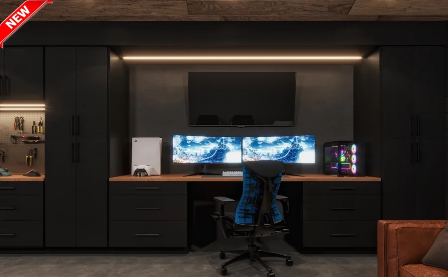 Matte Black frameless cabinet door style