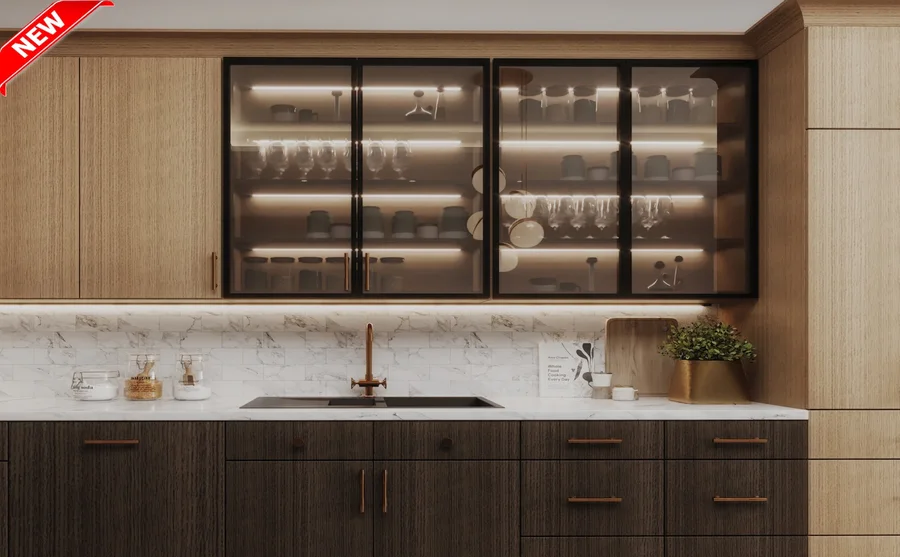 Midnight Glass frameless cabinet door style