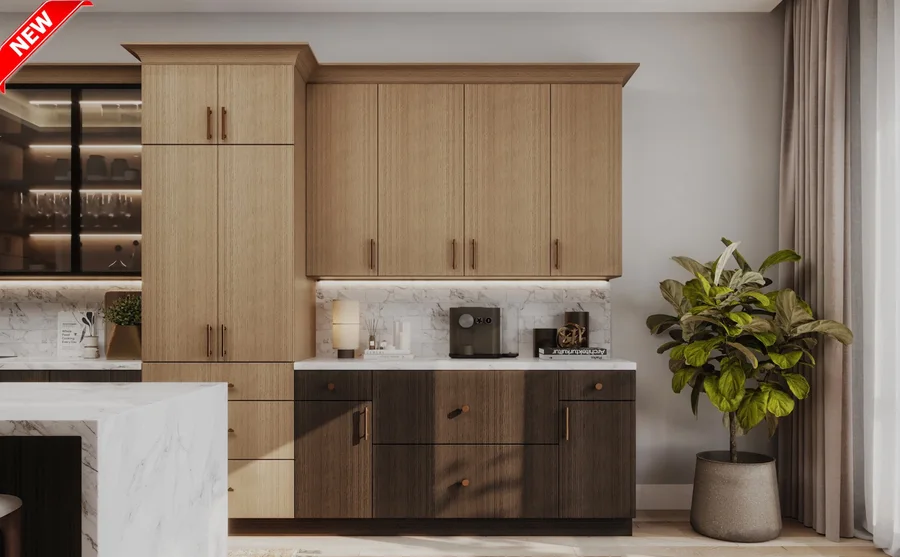 Oak Blonde frameless cabinet door style