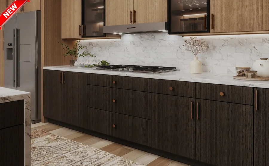 Oak Shade frameless cabinet door style