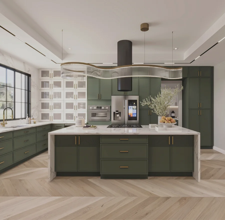 Slim Aston Green cabinet style shown for kitchen inspiration