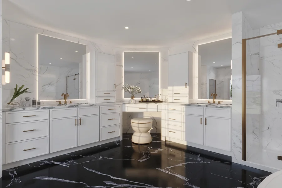 Slim Dove White framed cabinet door style